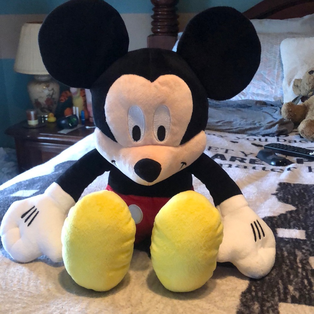Disney Mickey Mouse Black and White Stuffed Animal